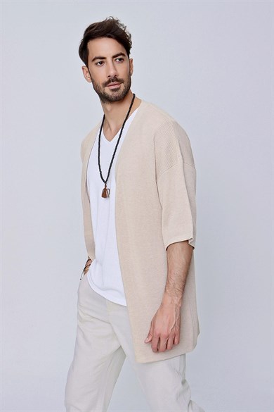 Chuba Erkek Rahat Kalıp Triko Kimono Bej  22SM211