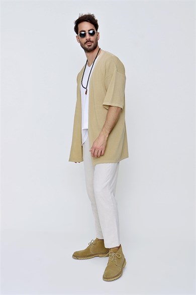 Chuba Erkek Rahat Kalıp Triko Kimono Taba  22SM211