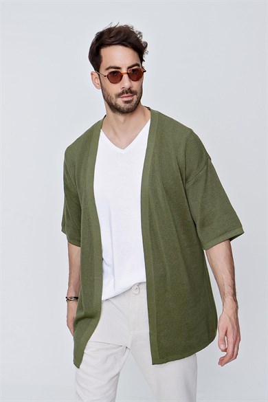 Chuba Erkek Rahat Kalıp Triko Kimono Haki  22SM211
