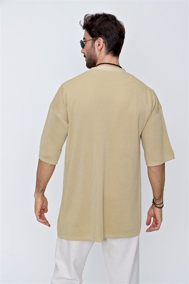 Chuba Erkek Rahat Kalıp Triko Kimono Taba  22SM211