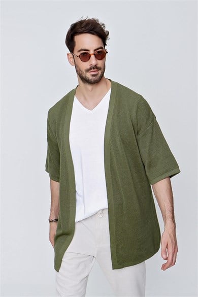 Chuba Erkek Rahat Kalıp Triko Kimono Haki  22SM211