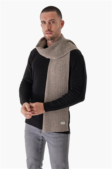 Chuba Erkek Saç Örgü Atkı Vizon 23W502