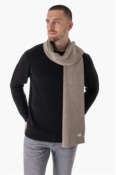 Chuba Erkek Saç Örgü Atkı Vizon 23W502