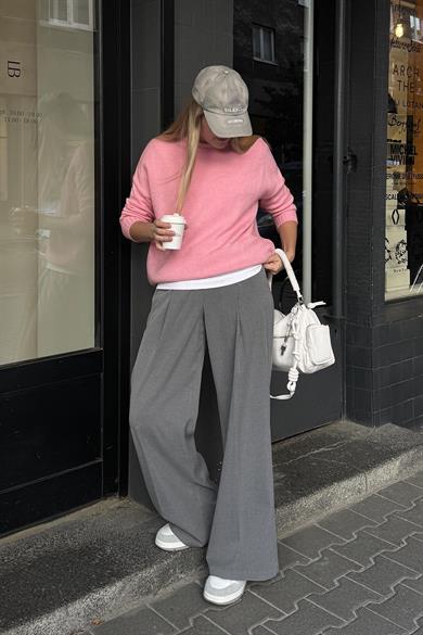 Chuba Kadın Bisiklet Yaka Yumuşak Dokulu Triko Kazak Pembe 26W3032