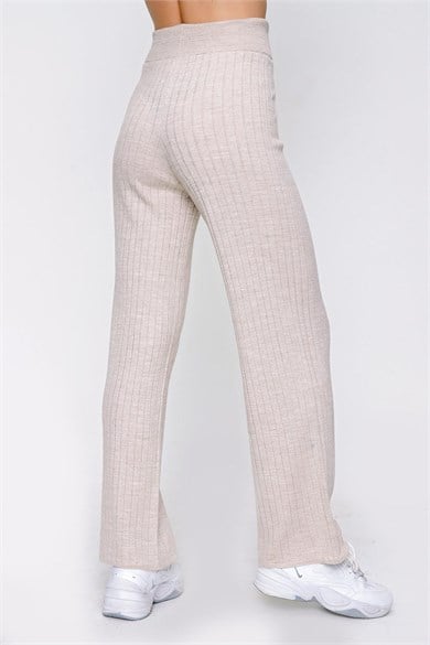 Chuba Kadın Fitilli Triko Pantolon Bej 22WK261