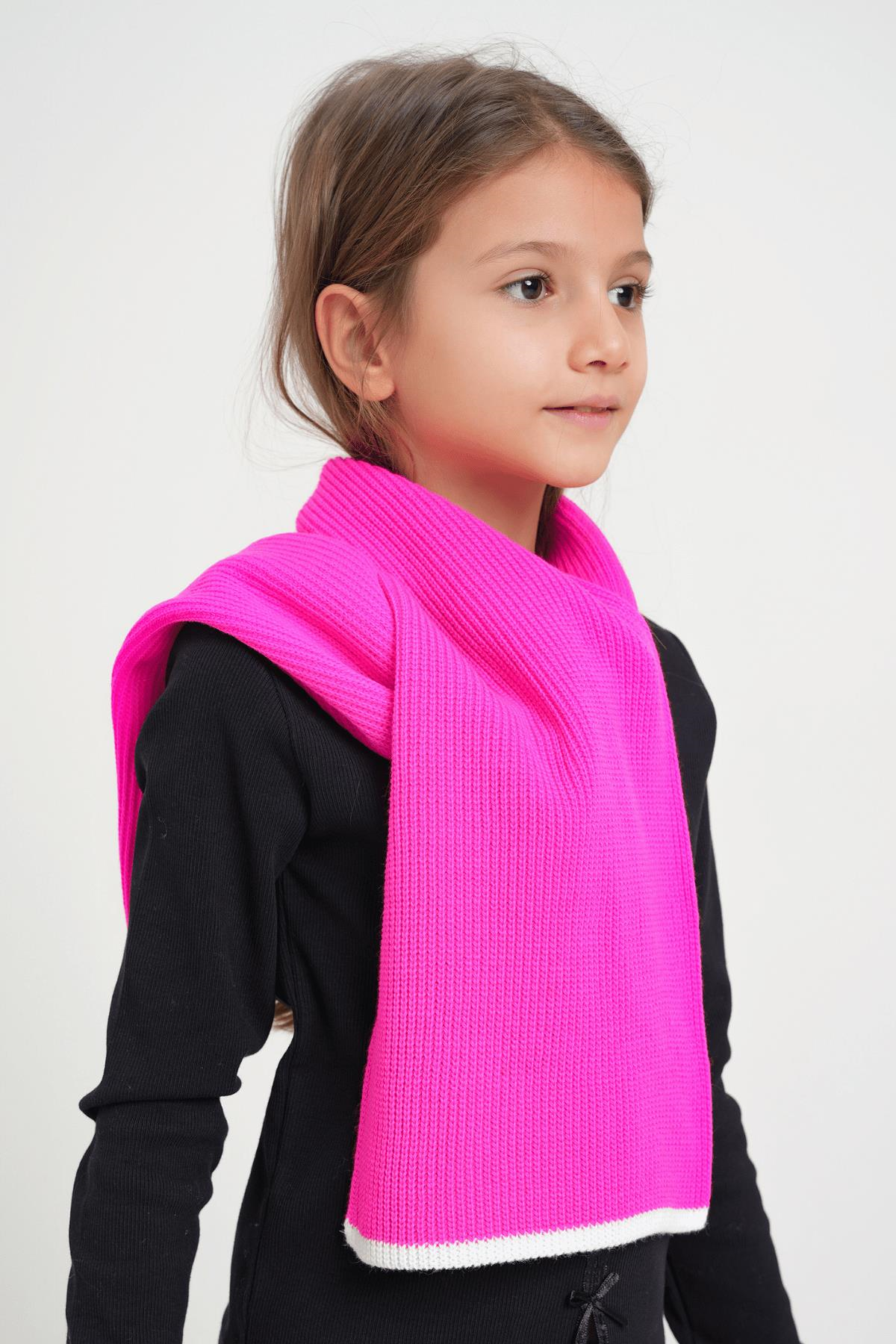 Chuba Çocuk Selanik Örgü Triko Atkı Fuşya CHKIDS108