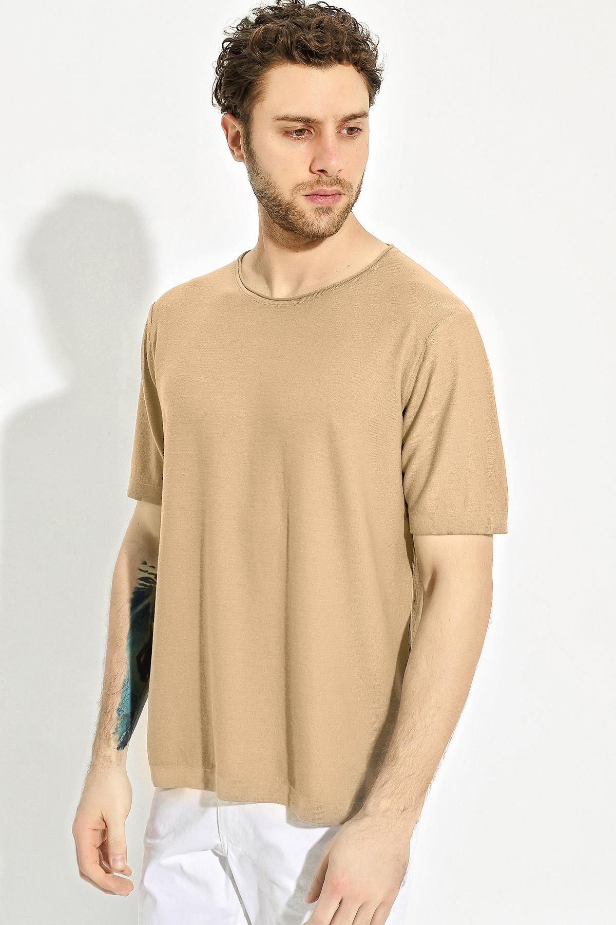 Chuba Erkek Bisiklet Yaka Oversize Triko T-Shirt 20S404