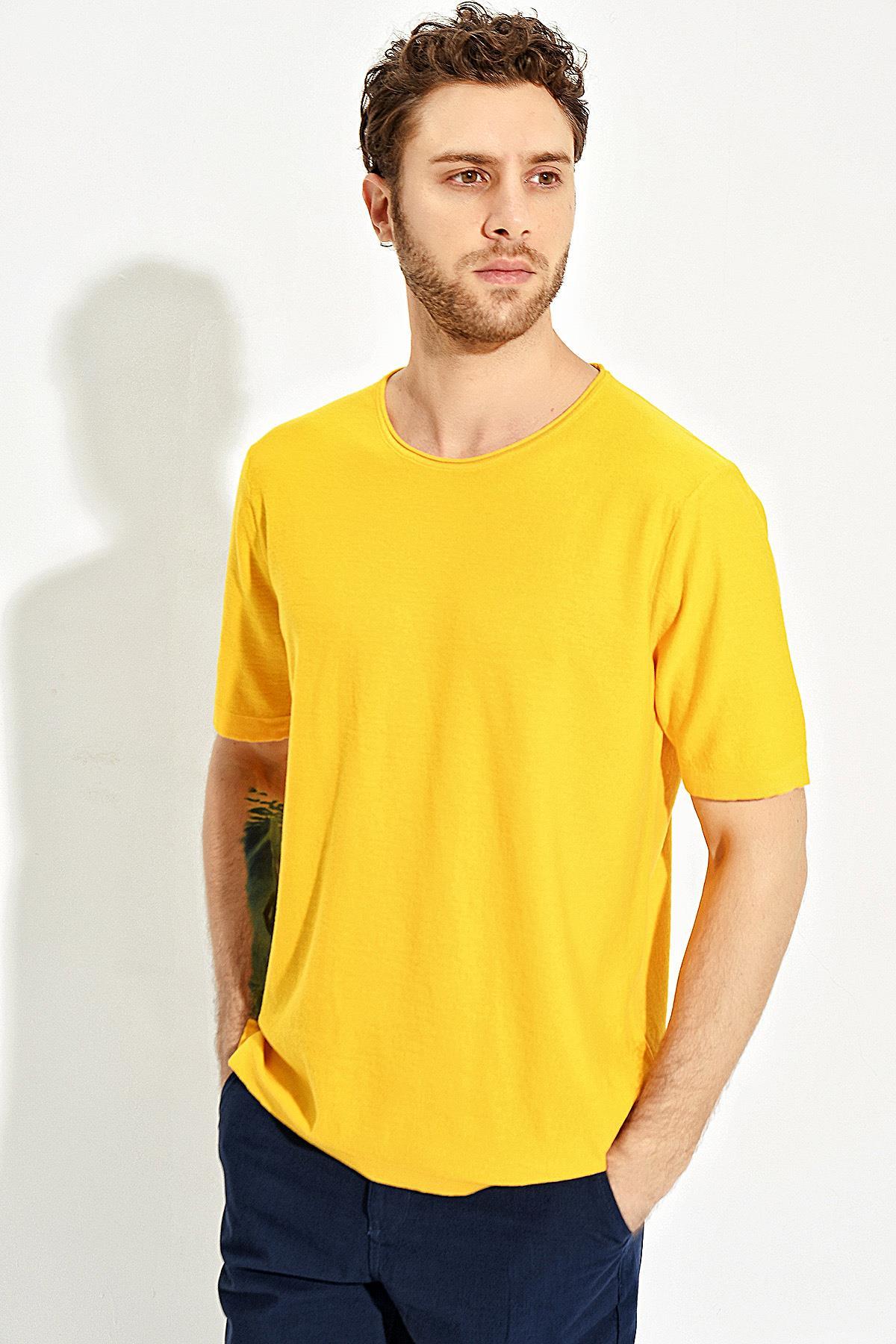 Chuba Erkek Bisiklet Yaka Oversize Triko T-Shirt 20S404