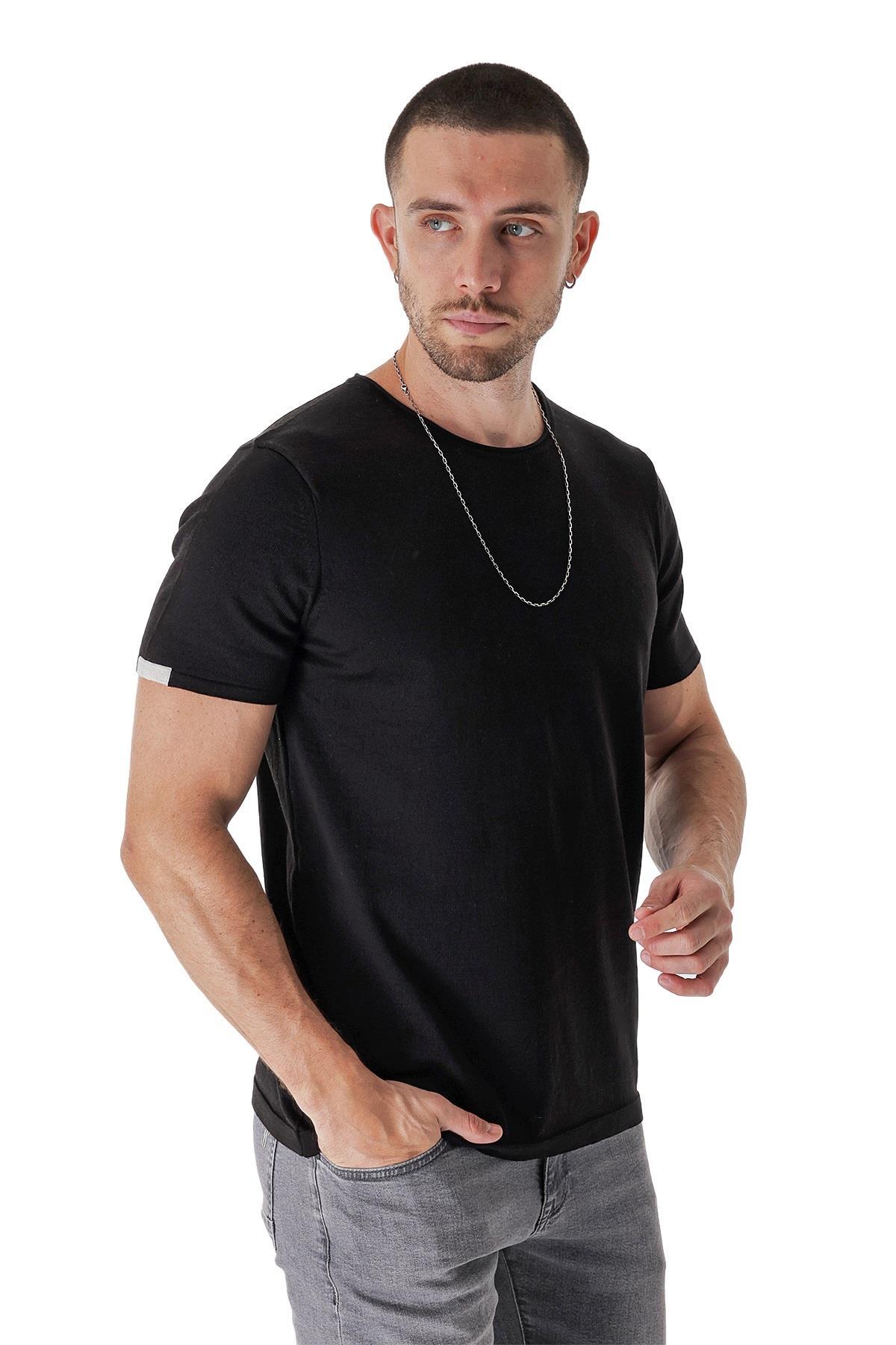 Chuba Erkek Leo Regular Fit Triko T-Shirt Siyah 23S2003