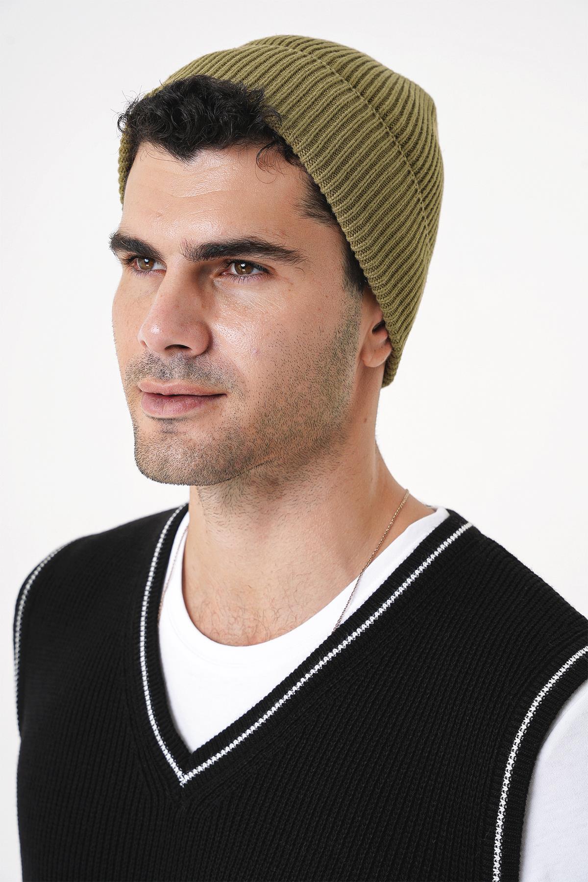 Chuba Erkek Selanik Örgü Bere Haki 25W4003