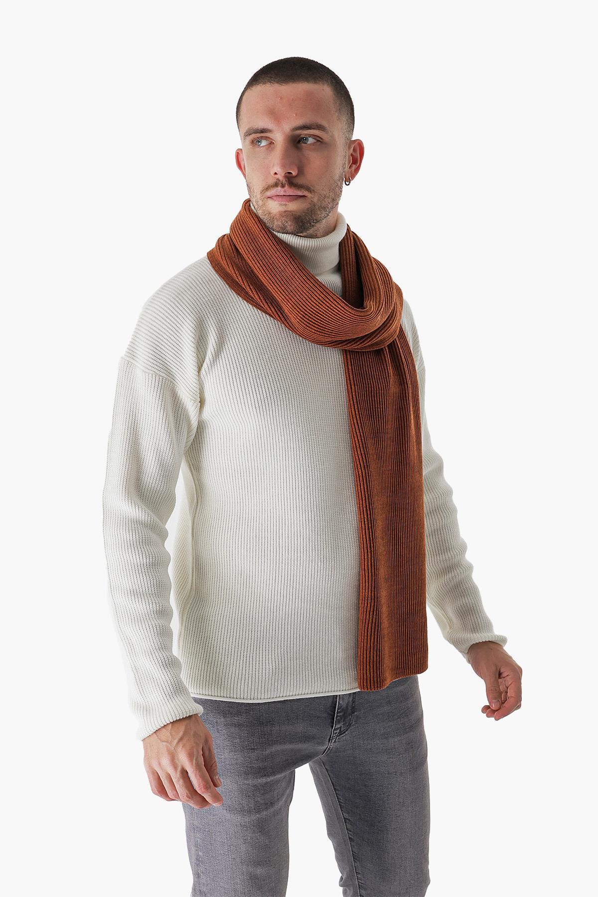 Chuba Erkek Selanik Örgü Triko Atkı Tarçın 22W853