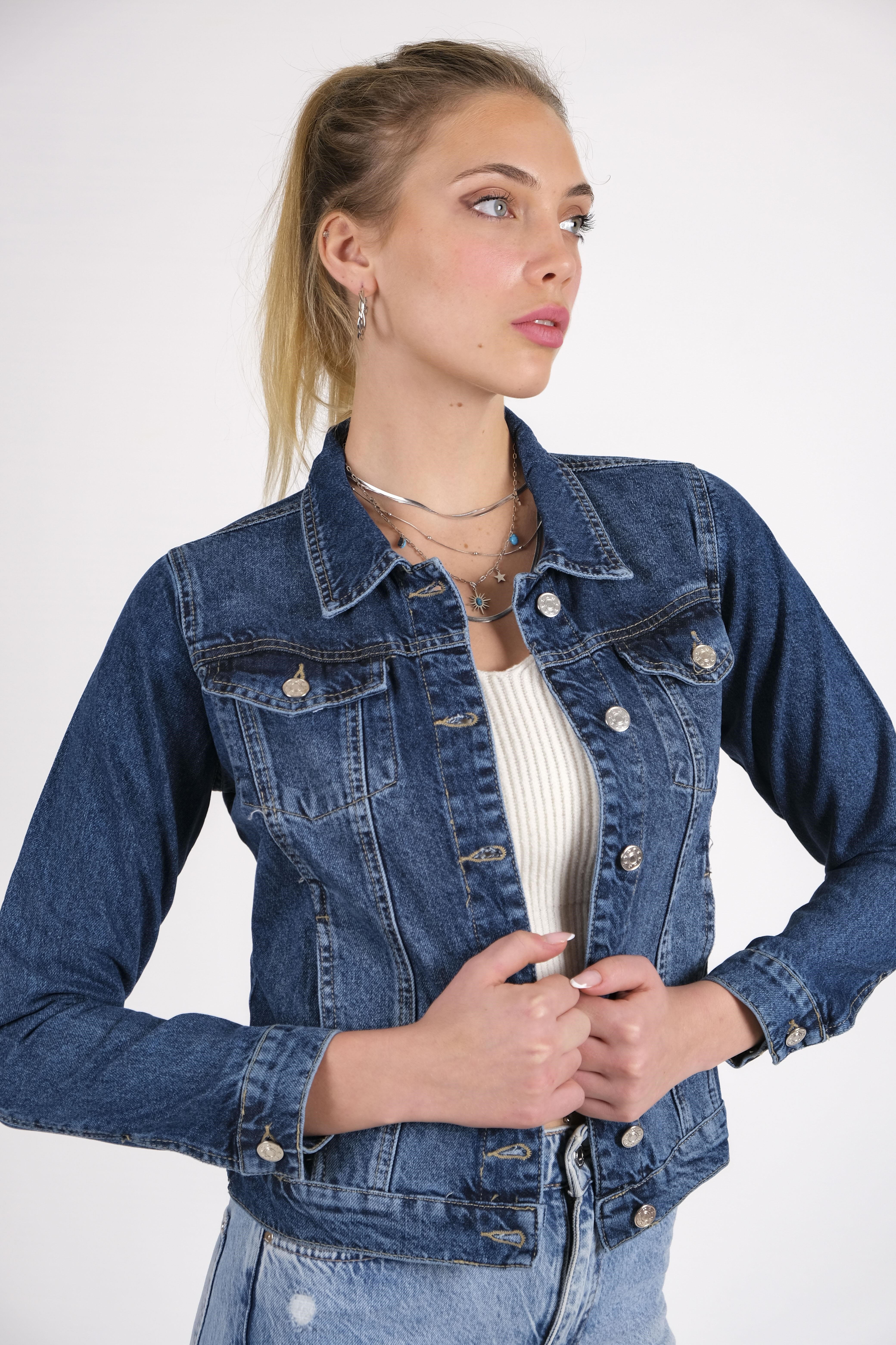 CHUBA Kadın Denim Kot Ceket Koyu Mavi 23W404