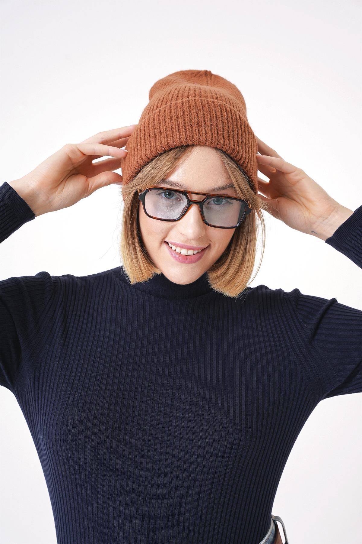 Chuba Kadın Selanik Örgü Bere Taba 25W5004