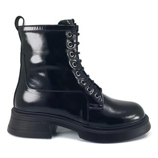 Albini 10089 Günlük Bayan Bot Siyah Kırışık Rugan