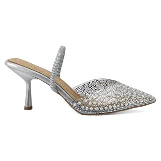 Beety 001 25YA Kadın Abiye Ayakkabı Gümüş