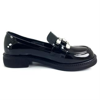 Beety 2071 24KA Женская повседневная обувь из черной лакированной кожи