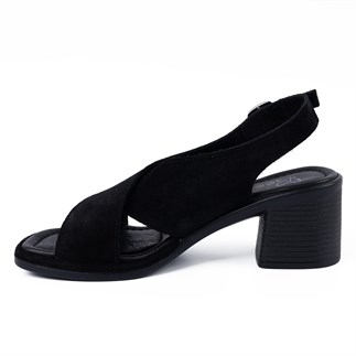 Beety 251 4916 26YS Kadın Günlük Sandalet Siyah Süet