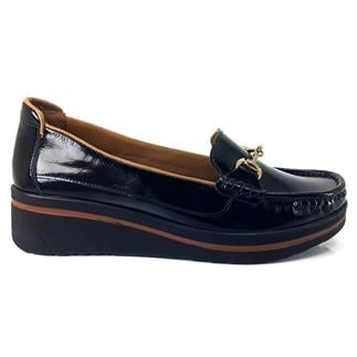 Beety 747 24KA Женская повседневная обувь из черной лакированной кожи