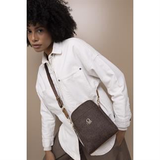 Benetton Bnt 1402 Женская сумка через плечо коричневого цвета