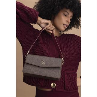 Benetton Bnt 1405 Женская сумка через плечо коричневого цвета