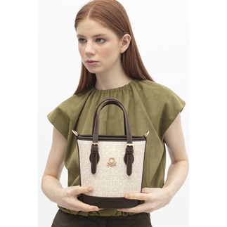 Benetton Bnt 1761 Kadın El Çantası Bej Kahverengi