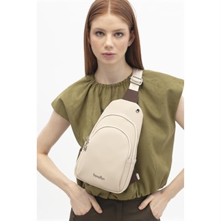 Benetton Bnt 1809 Kadın Vücut Çantası Bej Kahverengi