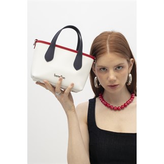 Benetton Bnt 1827 Kadın El Çantası Beyaz Laci