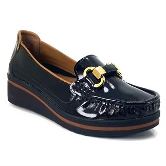 Beety 750 24KA Женская повседневная обувь из черной лакированной кожи