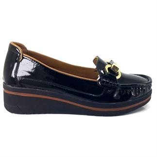 Beety 750 24KA Женская повседневная обувь из черной лакированной кожи