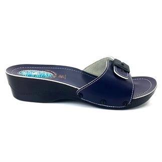 Женские анатомические тапочки на каблуке Ceyo Minelli с гелем темно-синего цвета