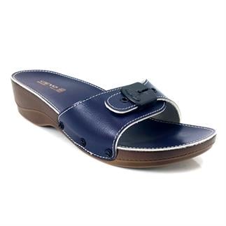 Женские анатомические тапочки на каблуке Ceyo Minelli темно-синего цвета