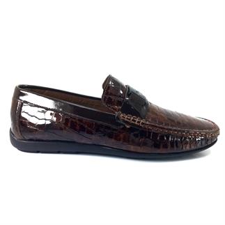 Фоско 2094 Повседневная мужская обувь коричневая лакированная кожа