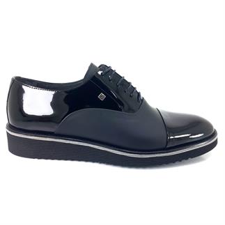 Мужская обувь Fosco 6590 на каждый день из черной лакированной кожи