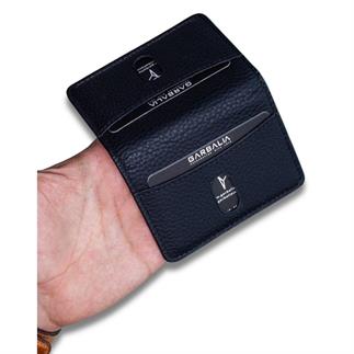 Garbalia Nahita Hakiki Deri Slim Kartlık Cüzdan Siyah