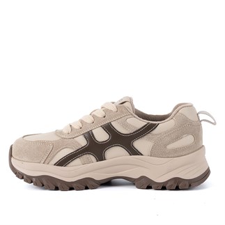 Guja 374 1 26KA Kadın Sneaker Günlük Ayakkabı Bej