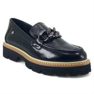 Mammamia 3690 25YA Женская повседневная обувь из черной лакированной кожи