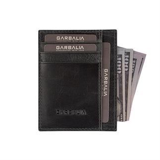 Garbalia Seul Hakiki Deri Unisex Kartlık Cüzdan Siyah