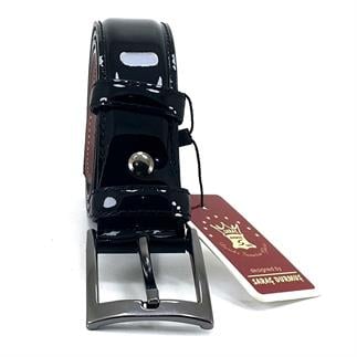 Saraç 1101 24K Erkek Klasik Dikişli Kemer Siyah Rugan