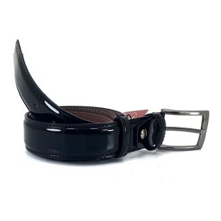 Saraç 1101 24K Erkek Klasik Dikişli Kemer Siyah Rugan