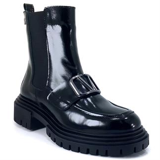 Венера 2253802 24KB женские повседневные сапоги из черной лакированной кожи