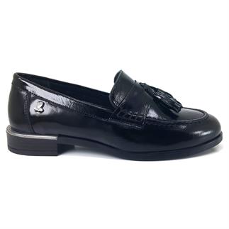 Венера 2455202 24KA Женская повседневная обувь из черной лакированной кожи