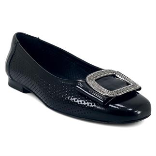 Venüs 2511103 25YA Kadın Günlük Babet Siyah Rugan