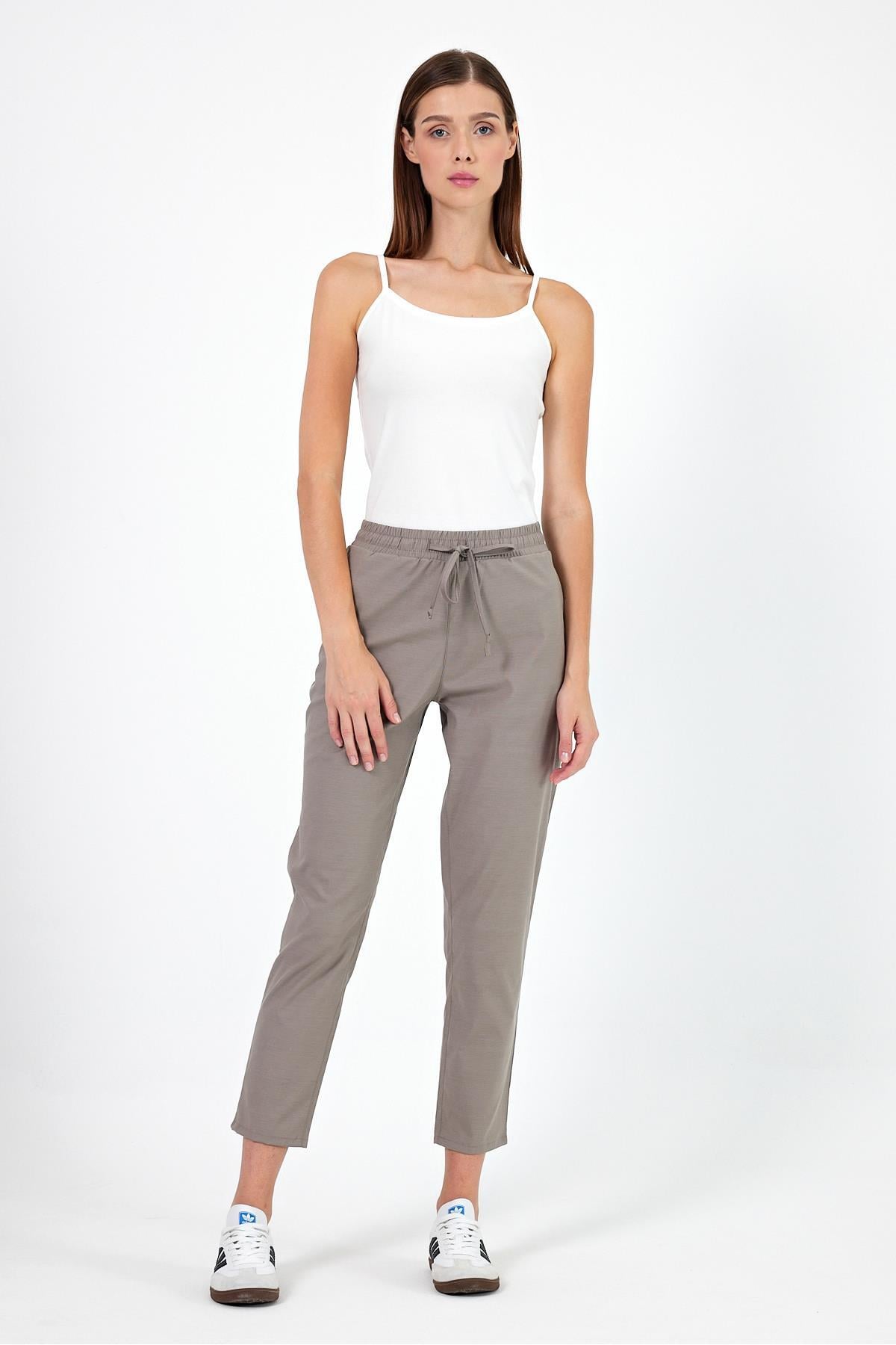 Alian Beli Lastikli Summer Gabardin Pantolon