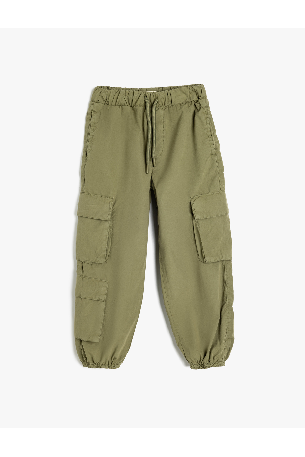 Beli Bağcıklı Kapaklı Cepli Pamuklu Paraşüt Pantolon