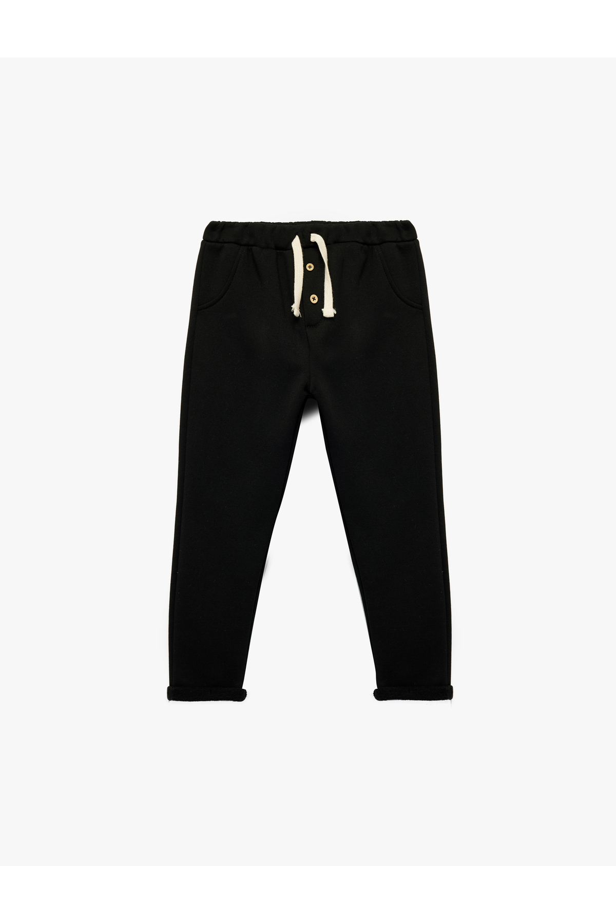 Beli Lastikli Düğmeli Basic Şardonlu Jogger Eşofman Altı