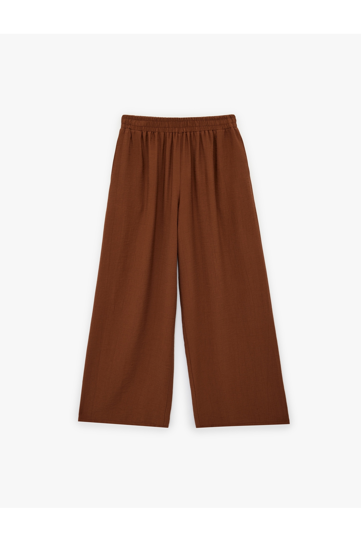 Beli Lastikli Loose Fit Ekstra Yüksek Bel Geniş Paça Palazzo Pantolon