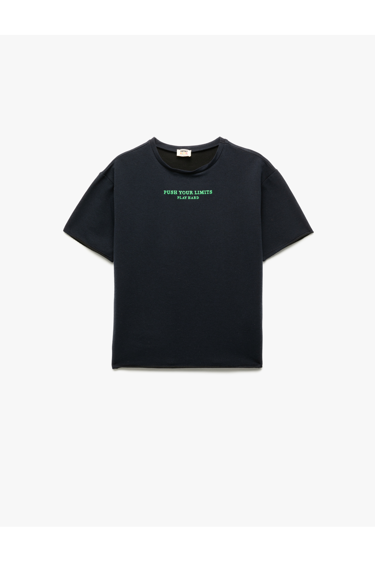 Bisiklet Yaka Baskılı Kısa Kollu Sweatshirt