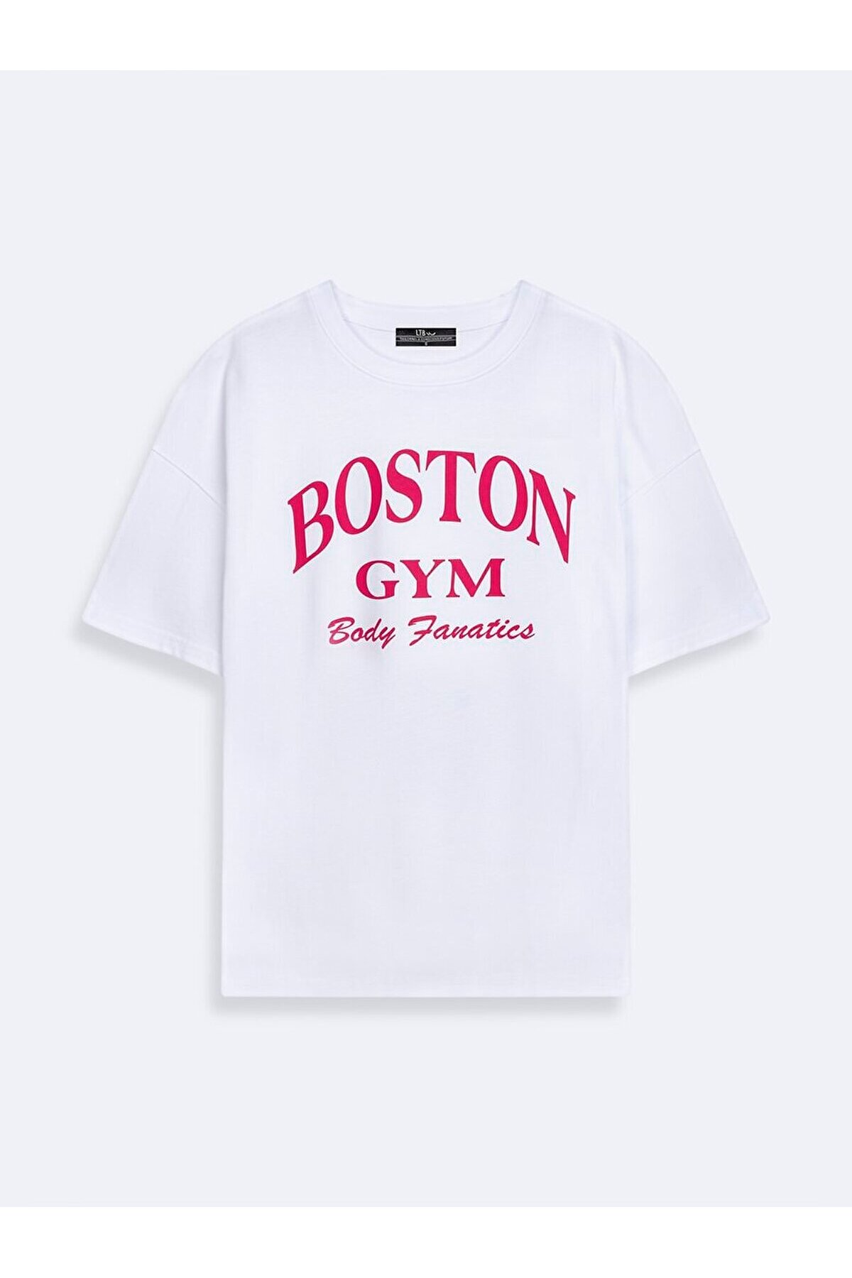 Boston Baskılı Beyaz T-shırt