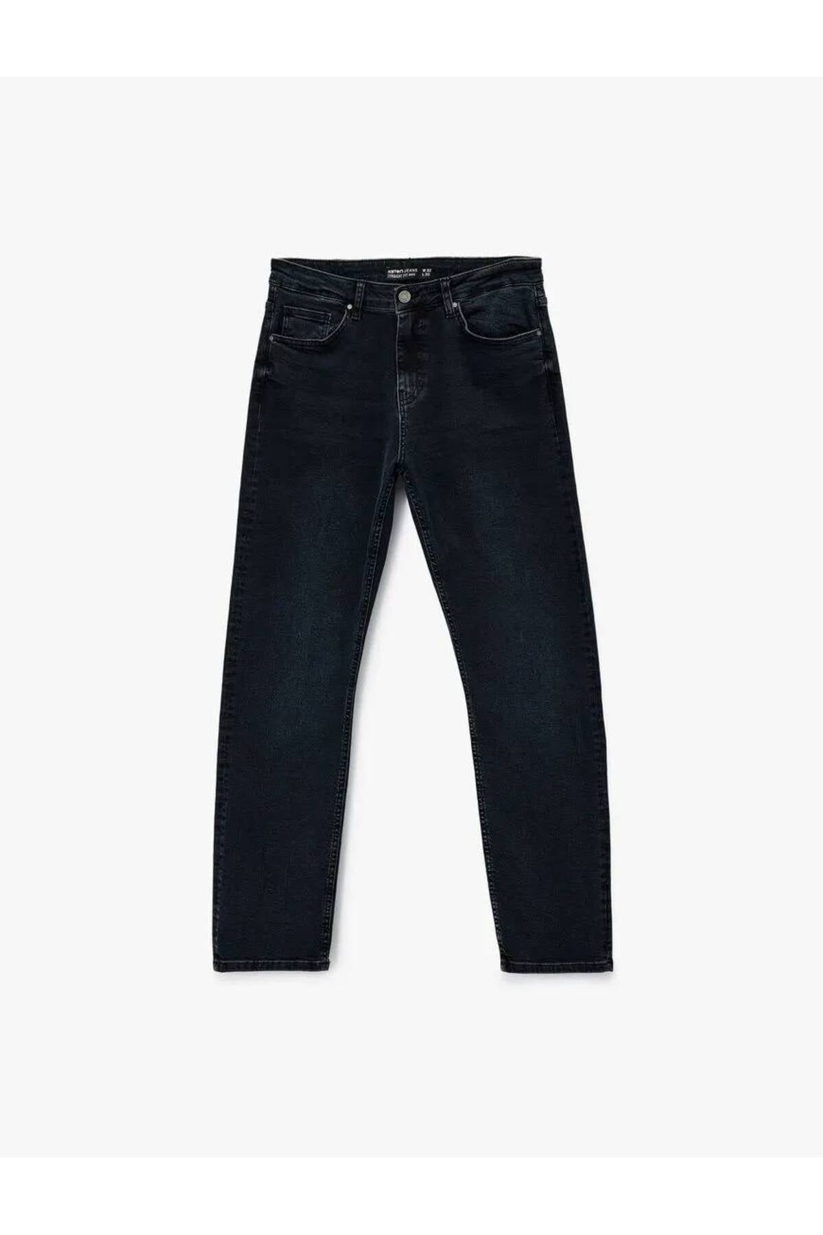 Cepli Straight Fit Düz Paça Jean Pantolon - Straight Fit Mark Jeans