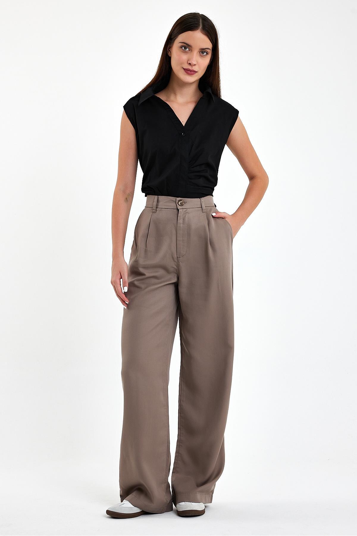 Chloe Wide Leg Kumaş Pantolon